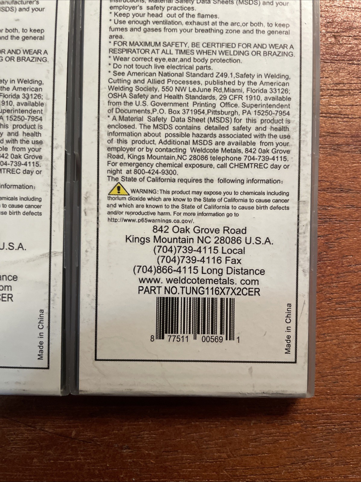 Weldcote Metals TUNG116X7X2CER 2% Ceriated Ground Tungsten Electrodes Qty 20