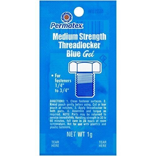Permatex 09178 Counterman's Choice Medium Strength Threadlocker Blue, 1 ml