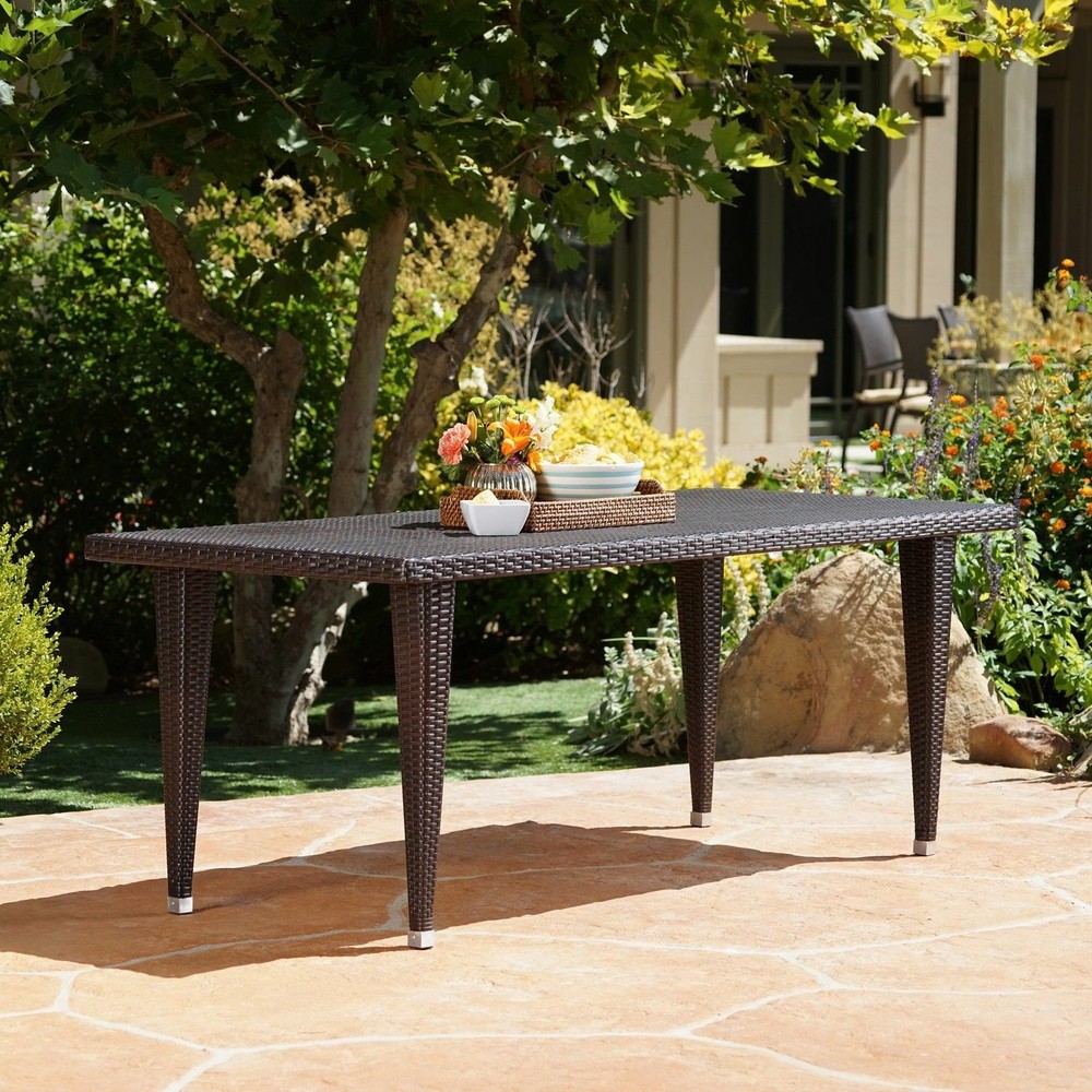 Durango Outdoor 73.5-inch Multibrown Wicker Rectangular Dining Table