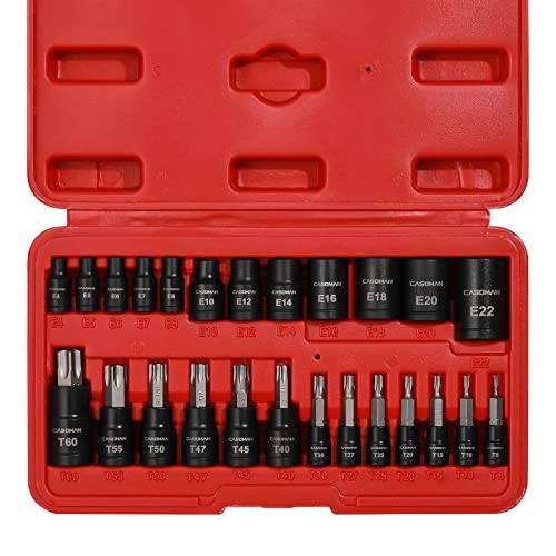 25 Piece Torx Bit Socket and External Socket Set, 13 25Piece (T8-T60 & E4-E22)