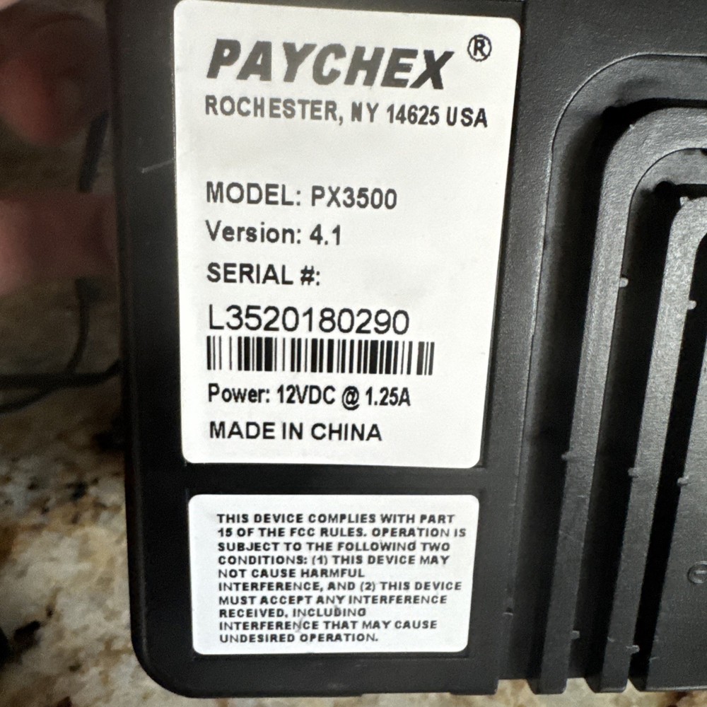 Paychex PX3500 Time Clock Biometric Fingerprint Reader Mounting Bracket & Cards