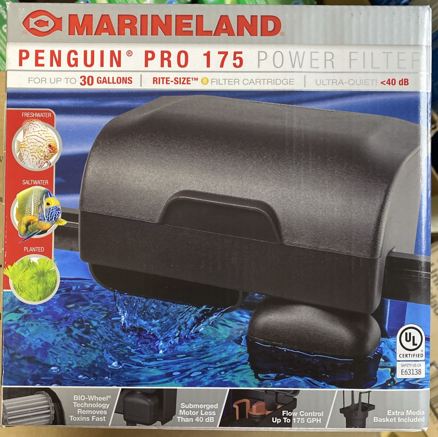 Marineland Penguin Pro 175 - Aquarium Power Filter - Fish Tank