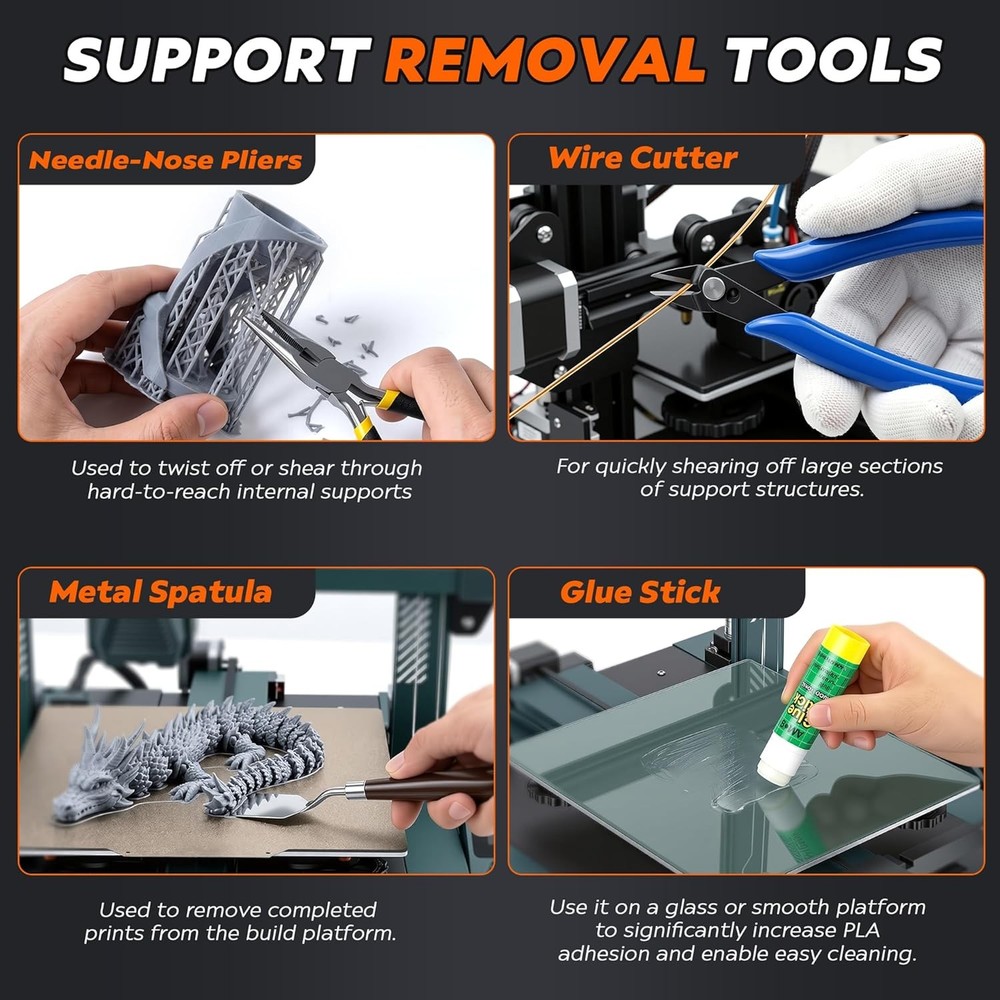 45 Pieces 3D Printer Tools Kit 3D Printing Accessory Includes Deburring Tool