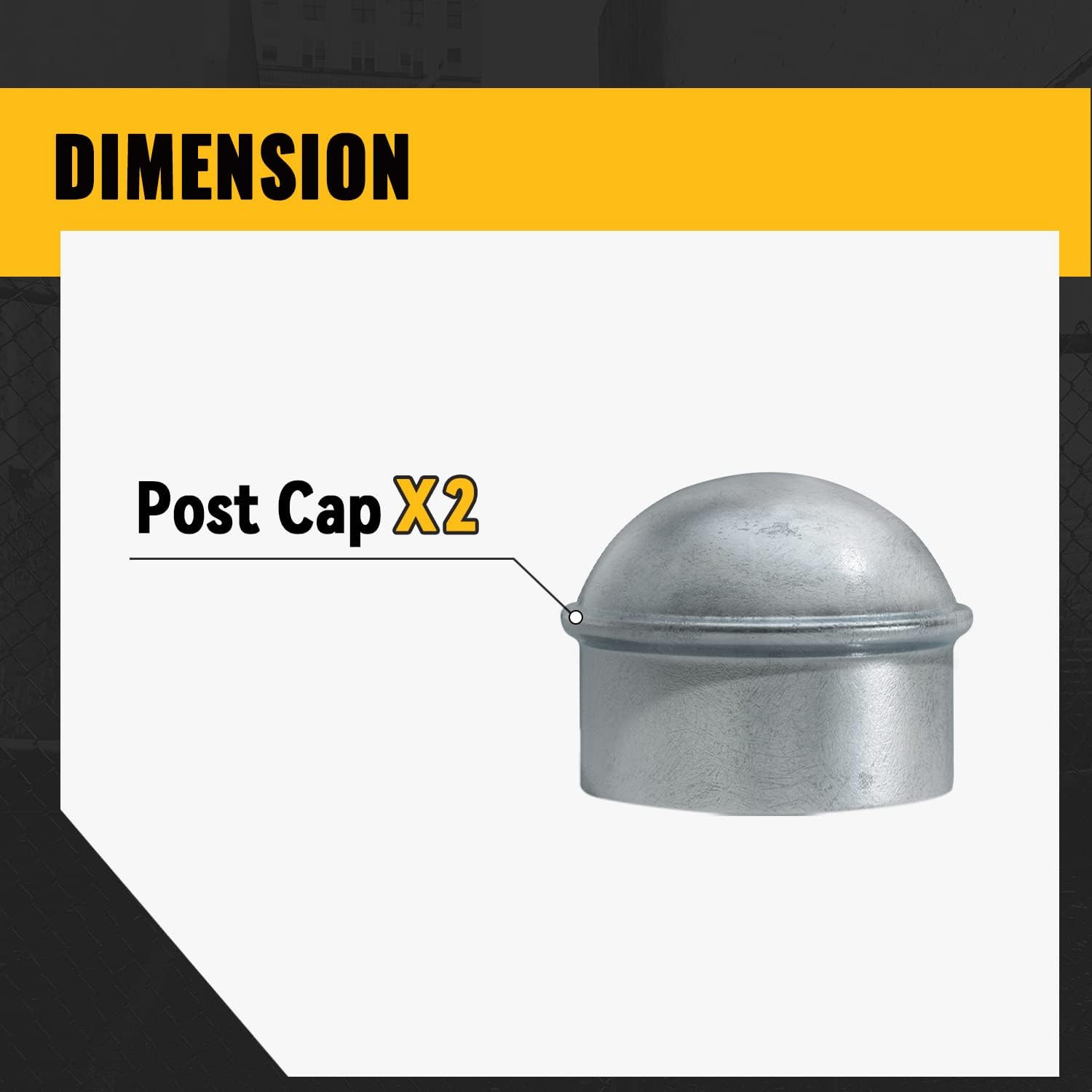 1-3/8" Fence Post Caps, Chain Link Post Caps, Galvanized Steel, for 1-3/8" OD Pi
