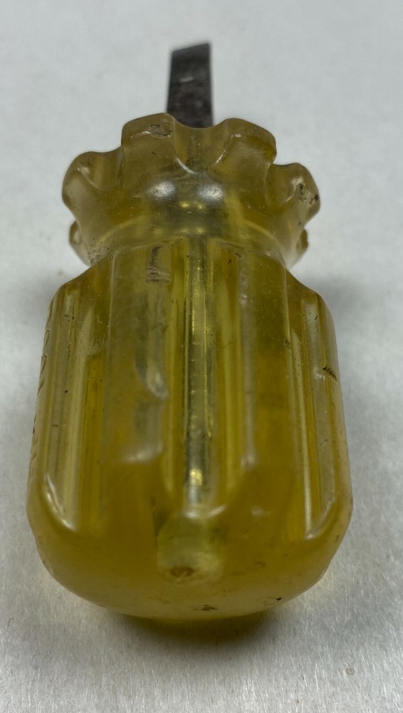 Vintage HP TOOL Slotted Flat Tip Clear Stubby Screwdriver Tool