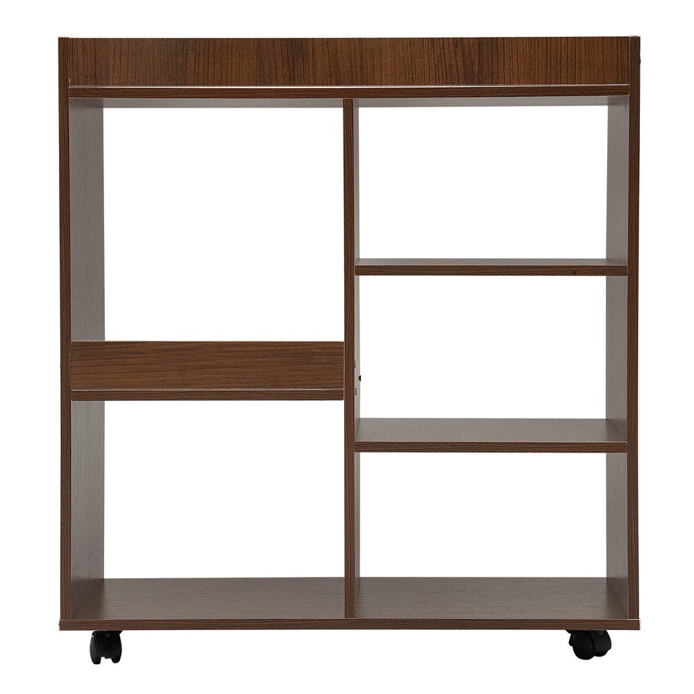 Filing Cabinet, Storage Shelf, Mobile Printer Stand,high-quality MDF,Dark Walnut