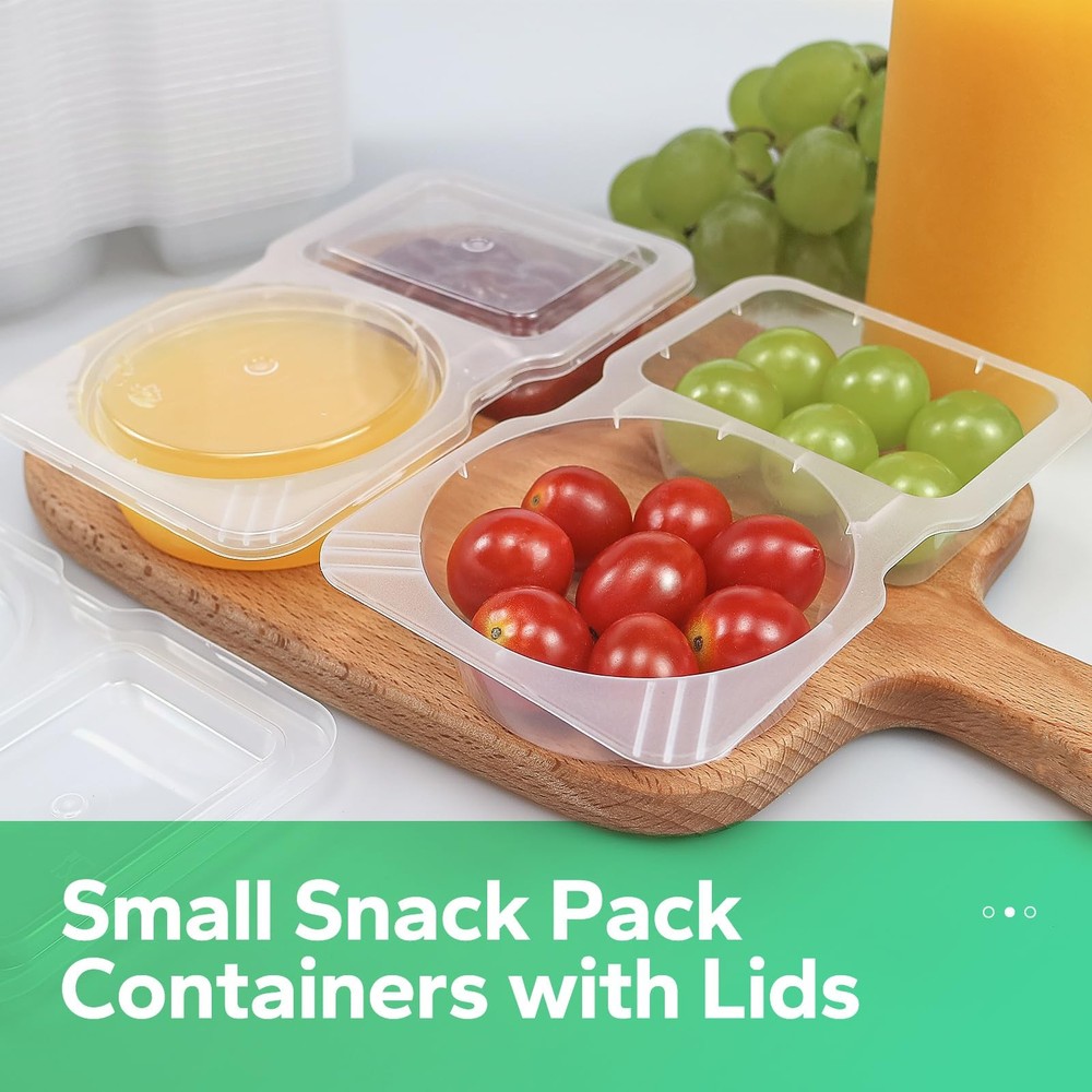 Kyavaer 20 Pcs Reusable Snack Containers, Medium, Transparent