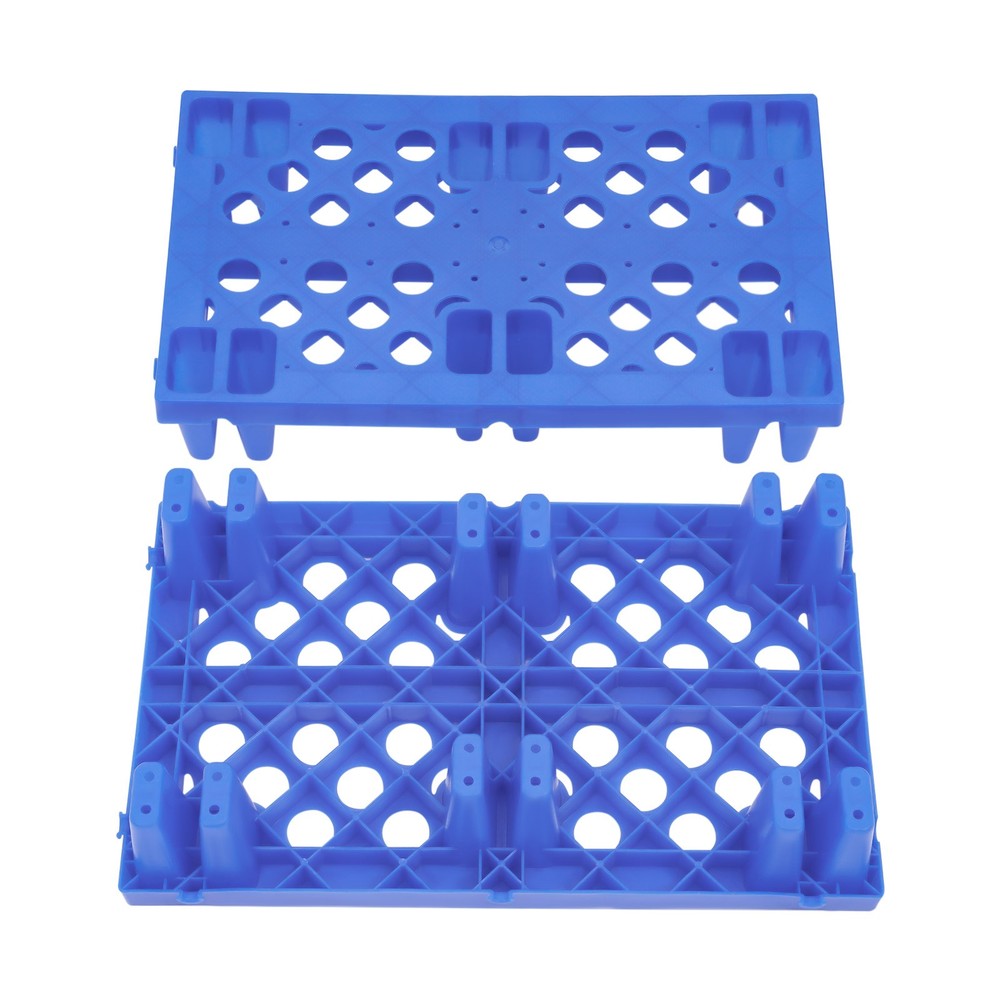 6-Pack Plastic Pallets 20x12x4in, 330lb Capacity Moisture Proof Stackable Pads