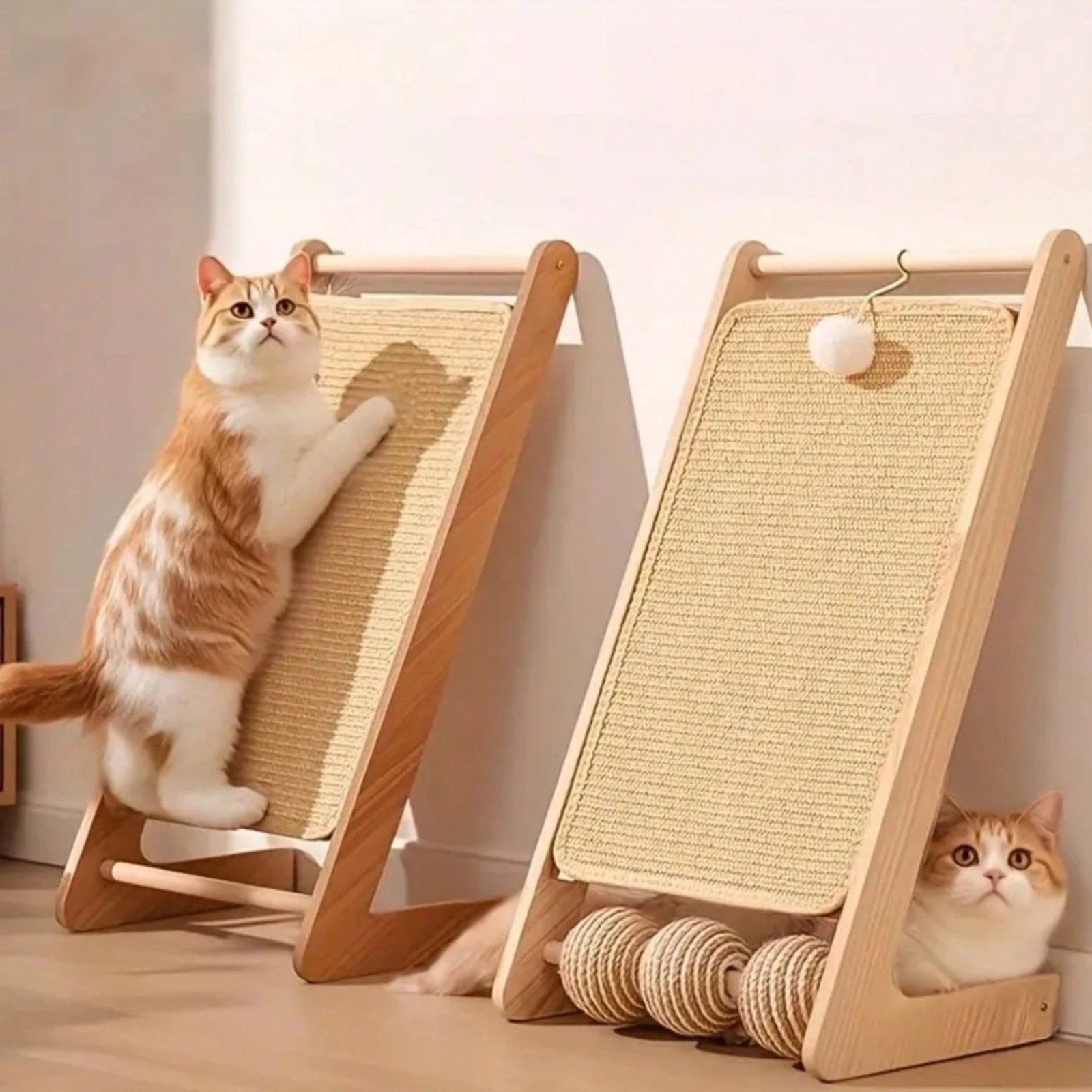 Sisla Cat Scratcher Mat Indoor Interactive Play Rug Grinding Claws Scratchers