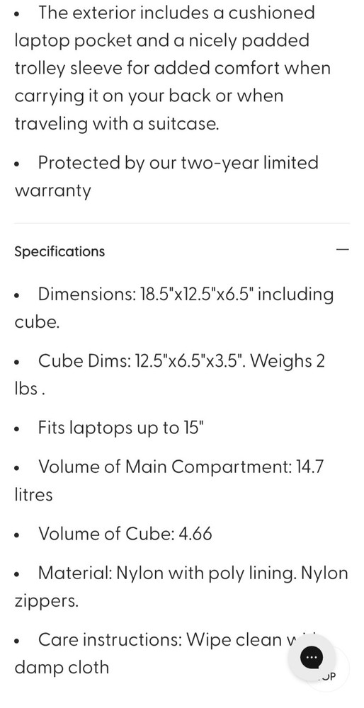 Biaggi Carry Cube Backpack Navy Blue