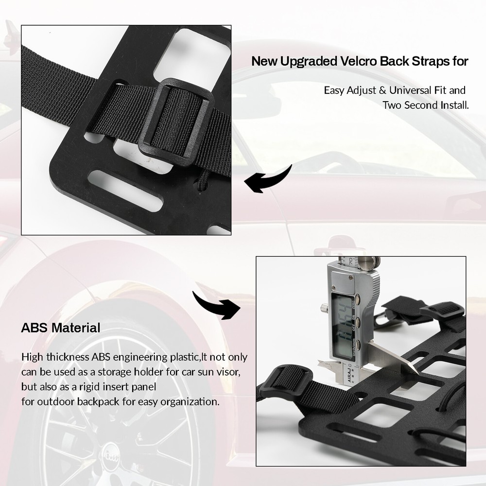 12" X 6" Vehicle Tactical Rigid Molle Panel Portable Car Visor Gear Organizer US