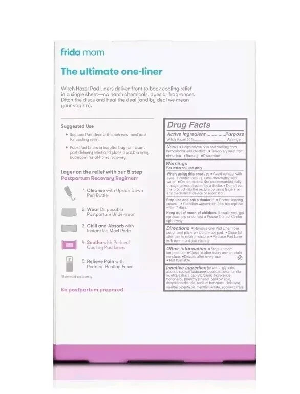 Frida Mom Perineal Cooling Pad Liners, 24 count