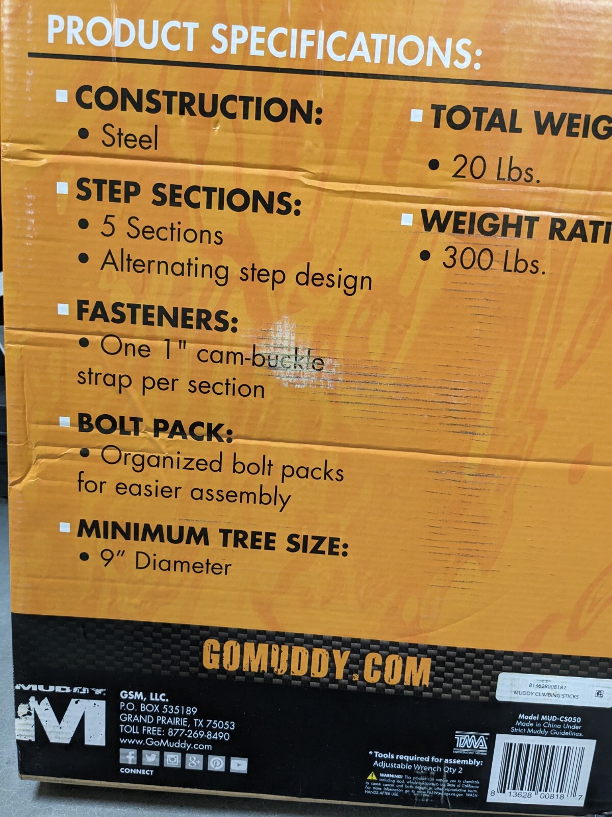 5 Muddy Quick Sticks (20 Feet) Tree Stand Climbing Sticks Steel Ladder Foot Step