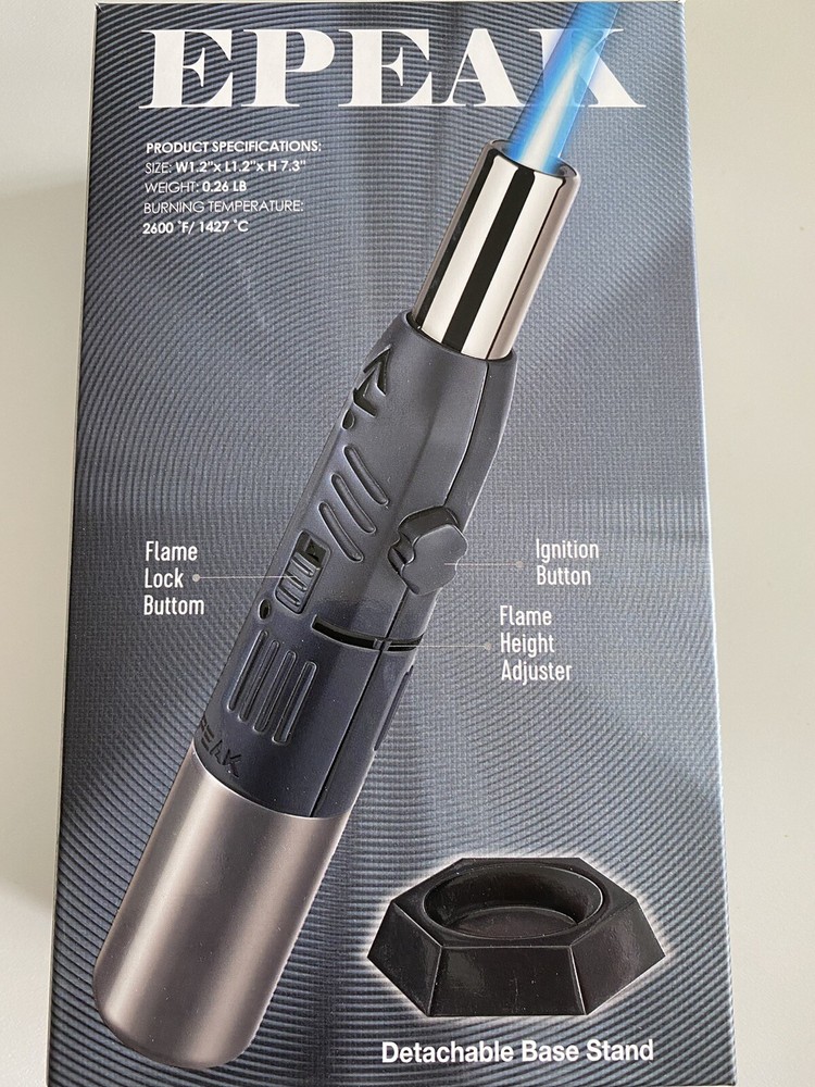 Vector EPEAK - Wind Resistant Single Jet Torch Lighter - Black 04 - New