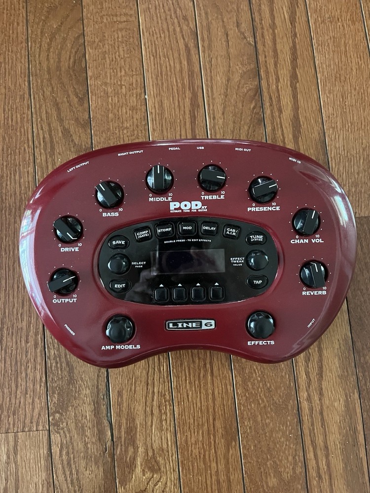 Line 6 POD XT Multi-Effects Guitar Processor Digital for Electric Guitar Red