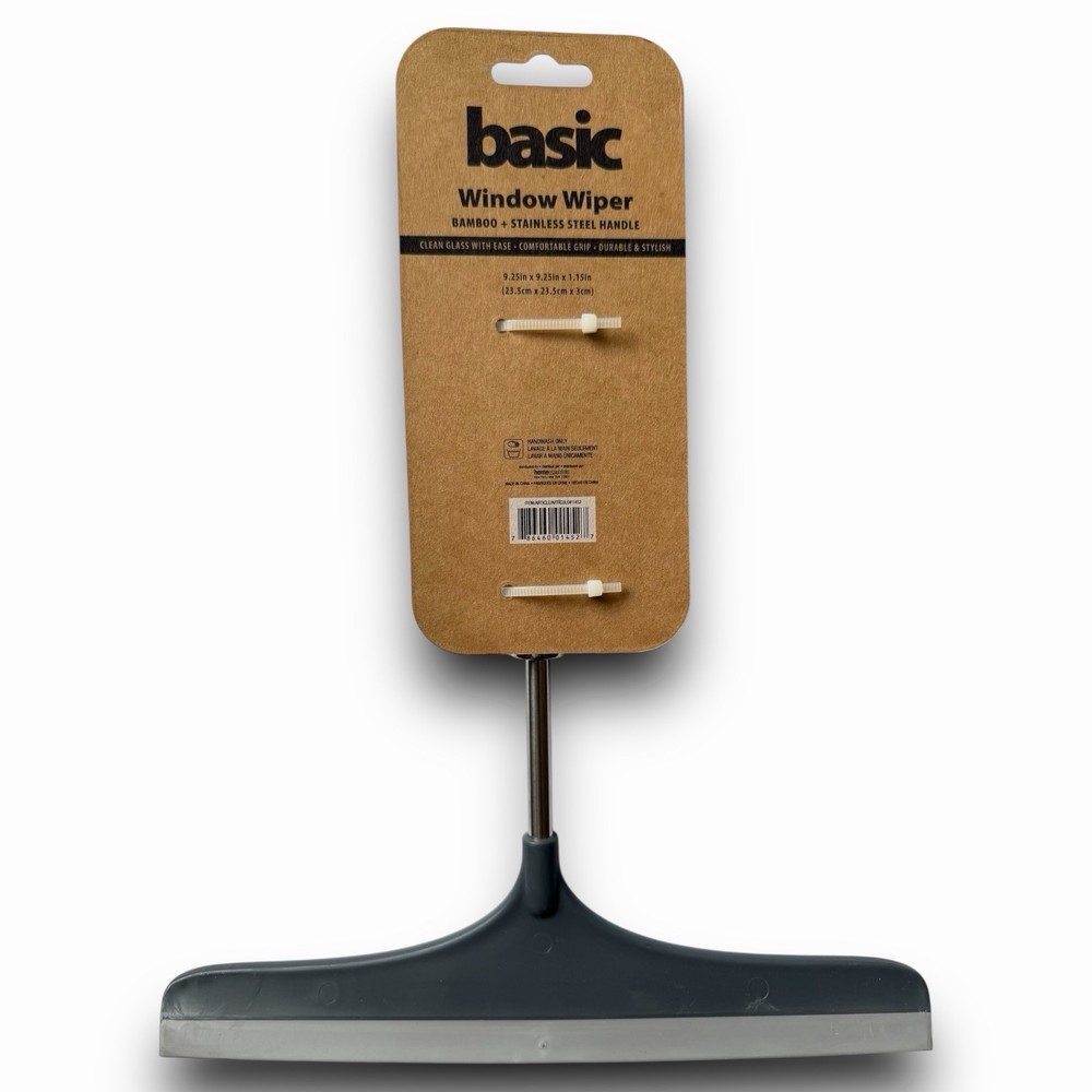 Basic - Window Wiper - Bamboo & Stainless Steel - Gray