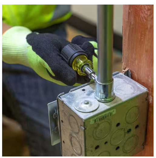 Klein Tools Stubby Multi-Bit Screwdriver/Nut Driver- Cushion Grip Handle