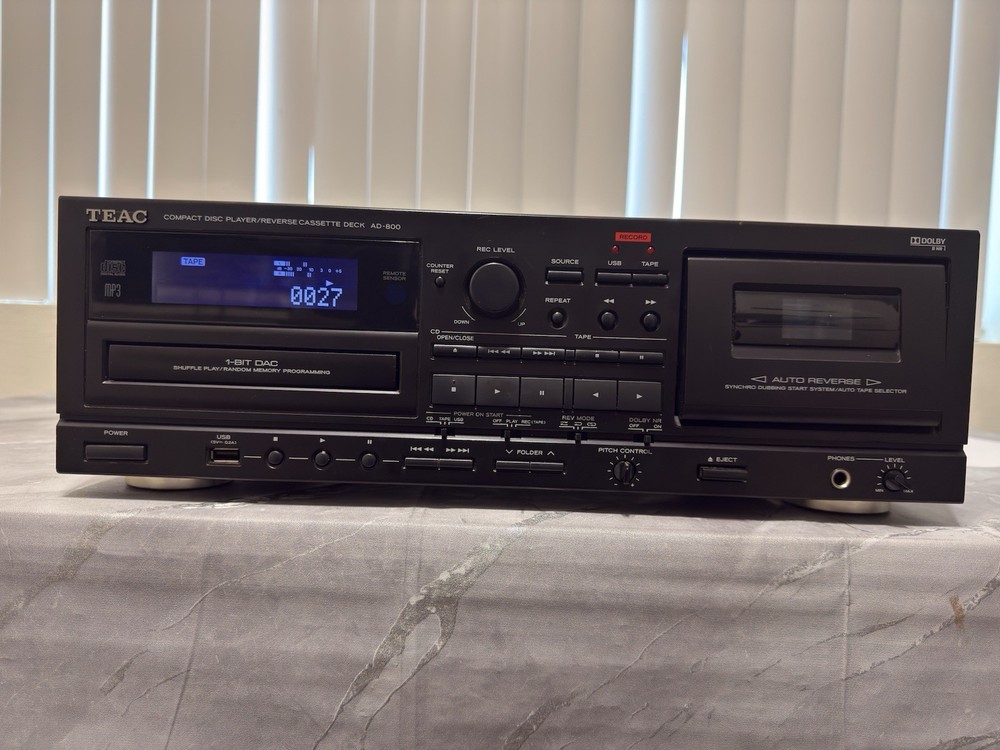 TEAC AD-800 CD Player / Reverse Cassette Deck💥READ💥only Tape & USB Work 💥