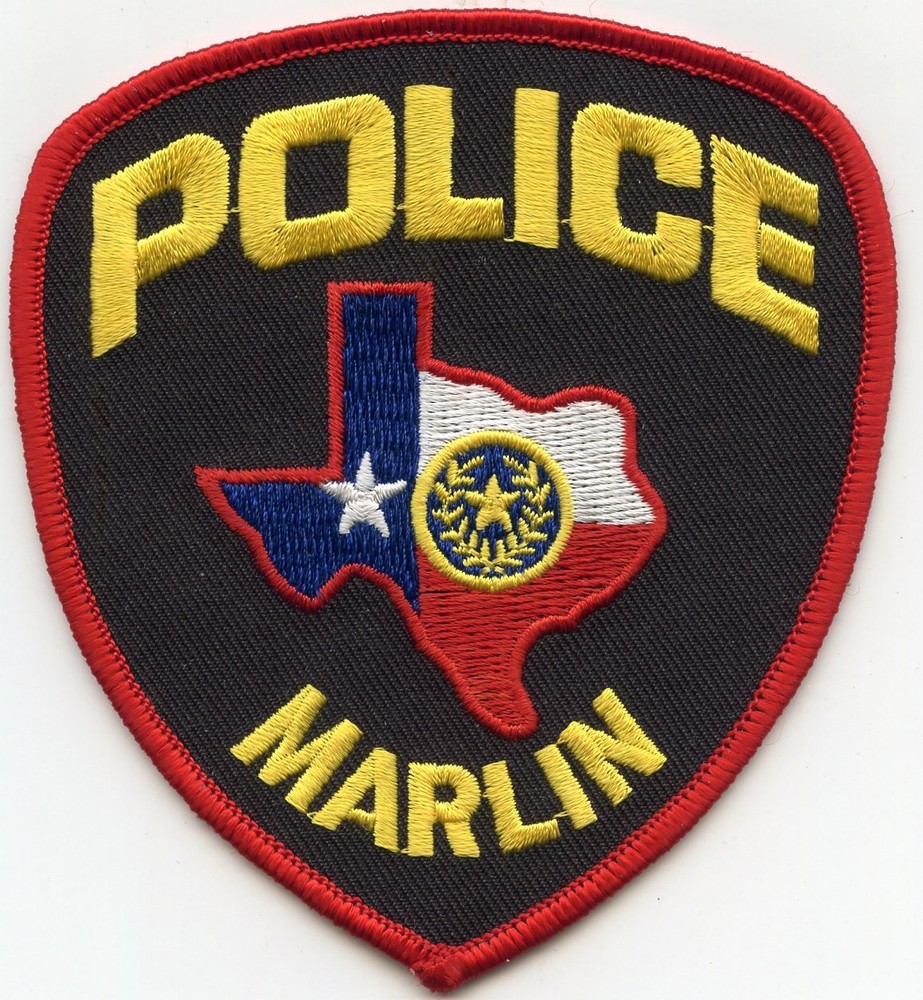 MARLIN TEXAS TX Red Border POLICE PATCH