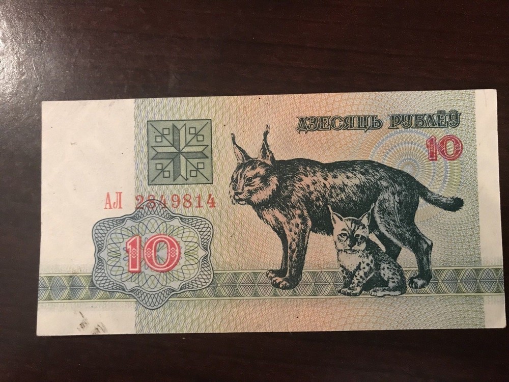 1992 Belarus 10 Rublei  Banknote; Crisp, Uncirculated