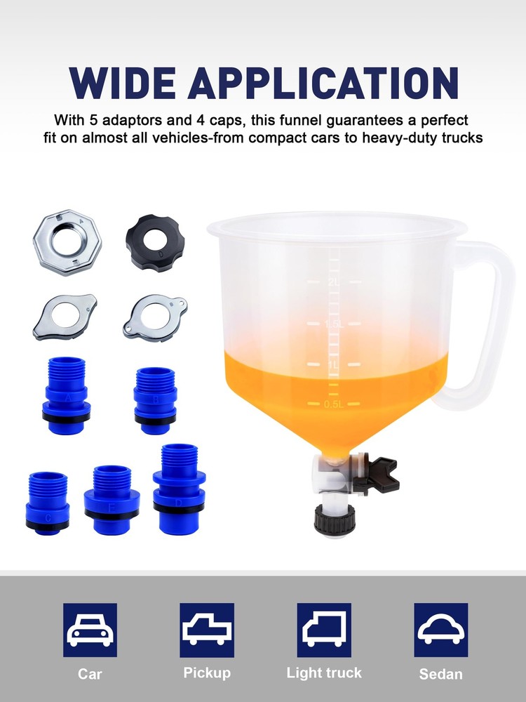 SMART JERRY - Coolant Bleeder Kit, Universal Radiator Blue & Translucent