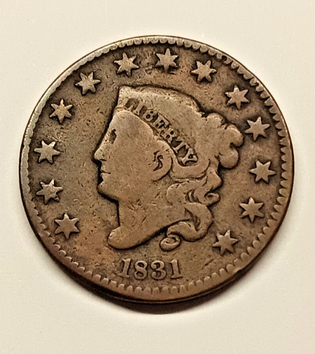 1831 Matron/Coronet Head Large Cent VG+