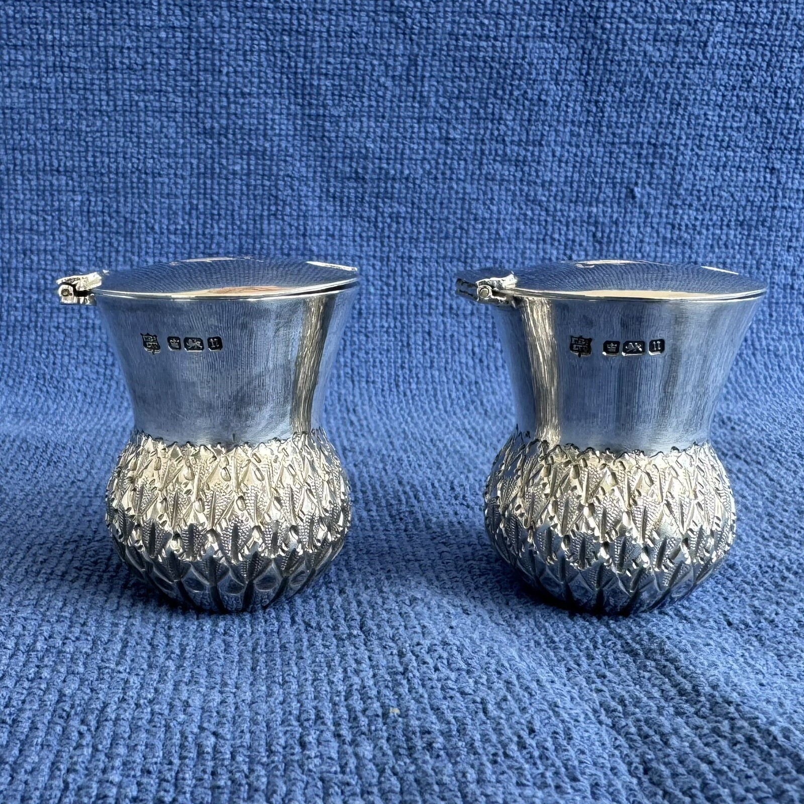 82 Grams Sterling Silver 1912 Scottish Thistle Cruet English Sheffield Fenton