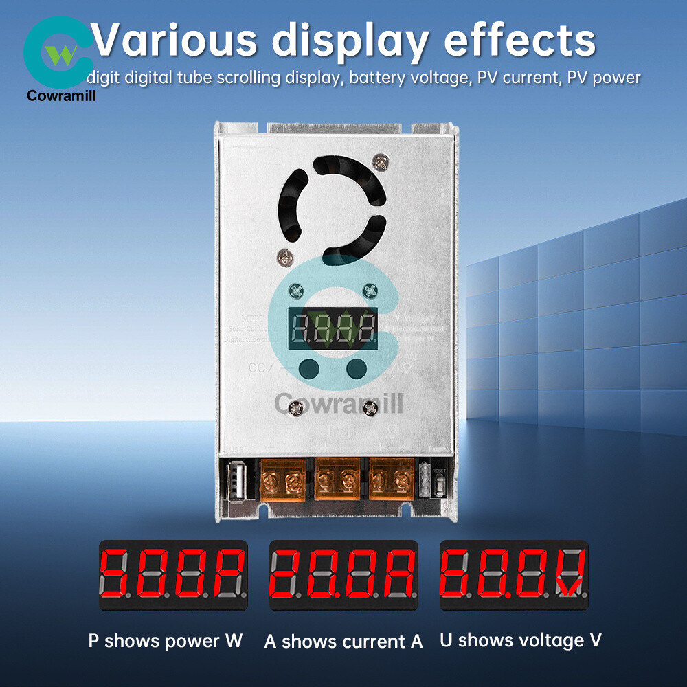 MPPT 500W 20A Solar Controller DC18-80V Buck Step-down Charging Control Module
