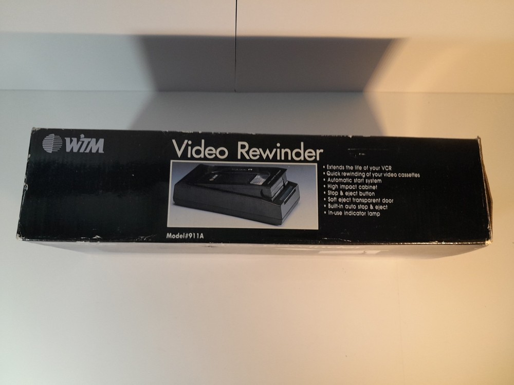 WTM VHS Video Rewinder w/ AUTO STOP & EJECT (Model: 911A) AC Powered DESCRIPTION