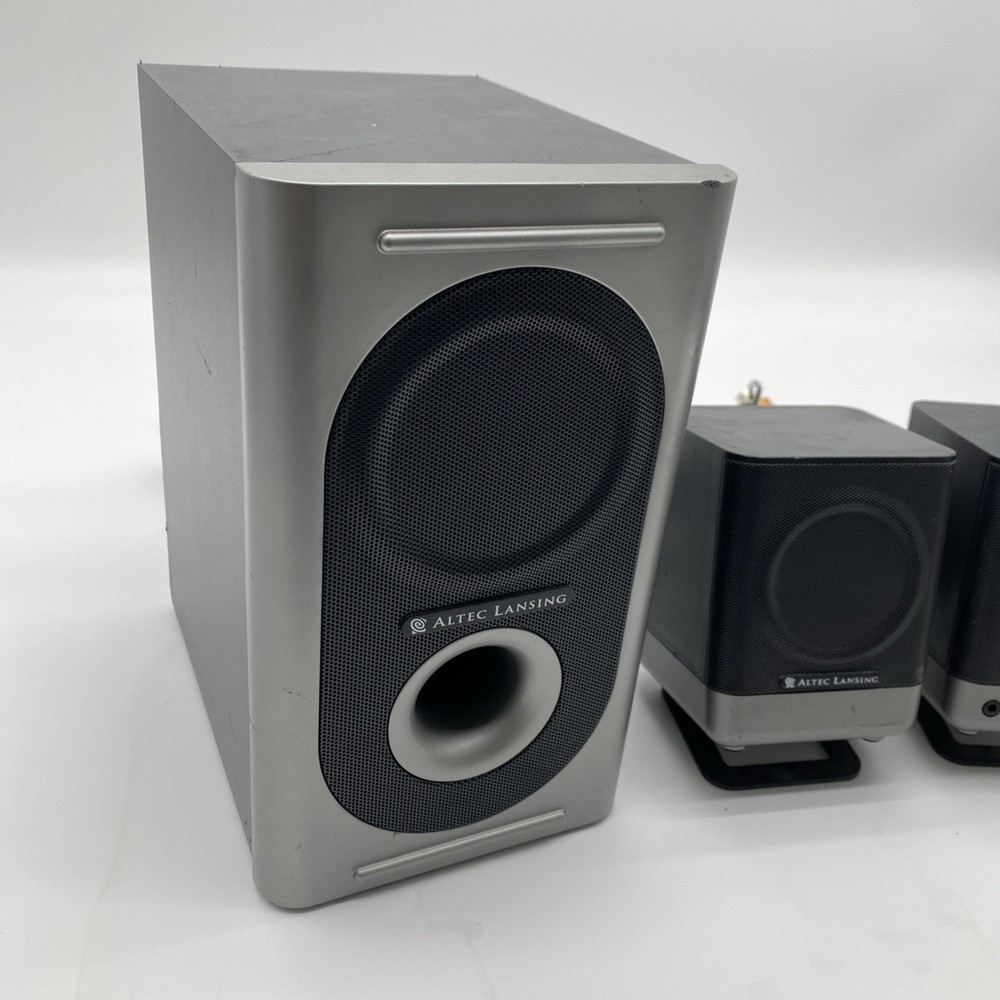 Altec Lansing 221 Computer Speakers & Subwoofer System Complete Tested