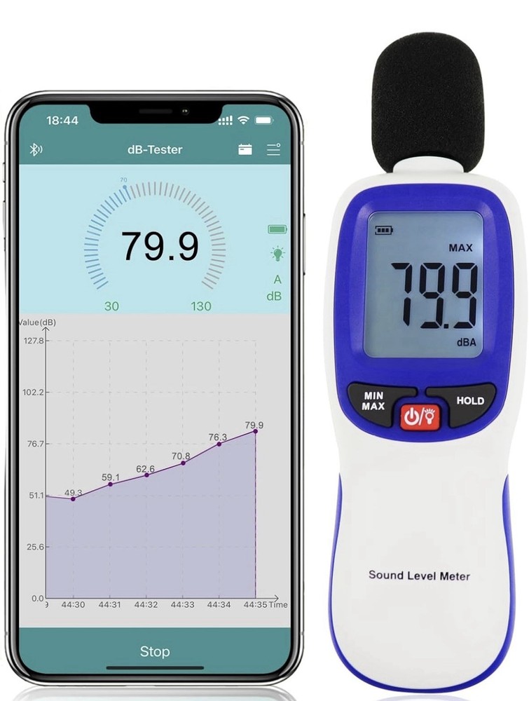 Sound Level Meter Wireless | 30~130dBA | Bluetooth & App Data | NEW In BOX