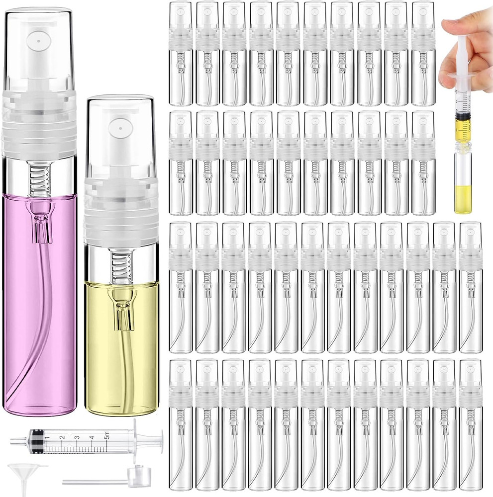 60PCS Small Perfume Sample Bottles, 30PCS 5ml Mini Spray Bottle with 30PCS 3m...