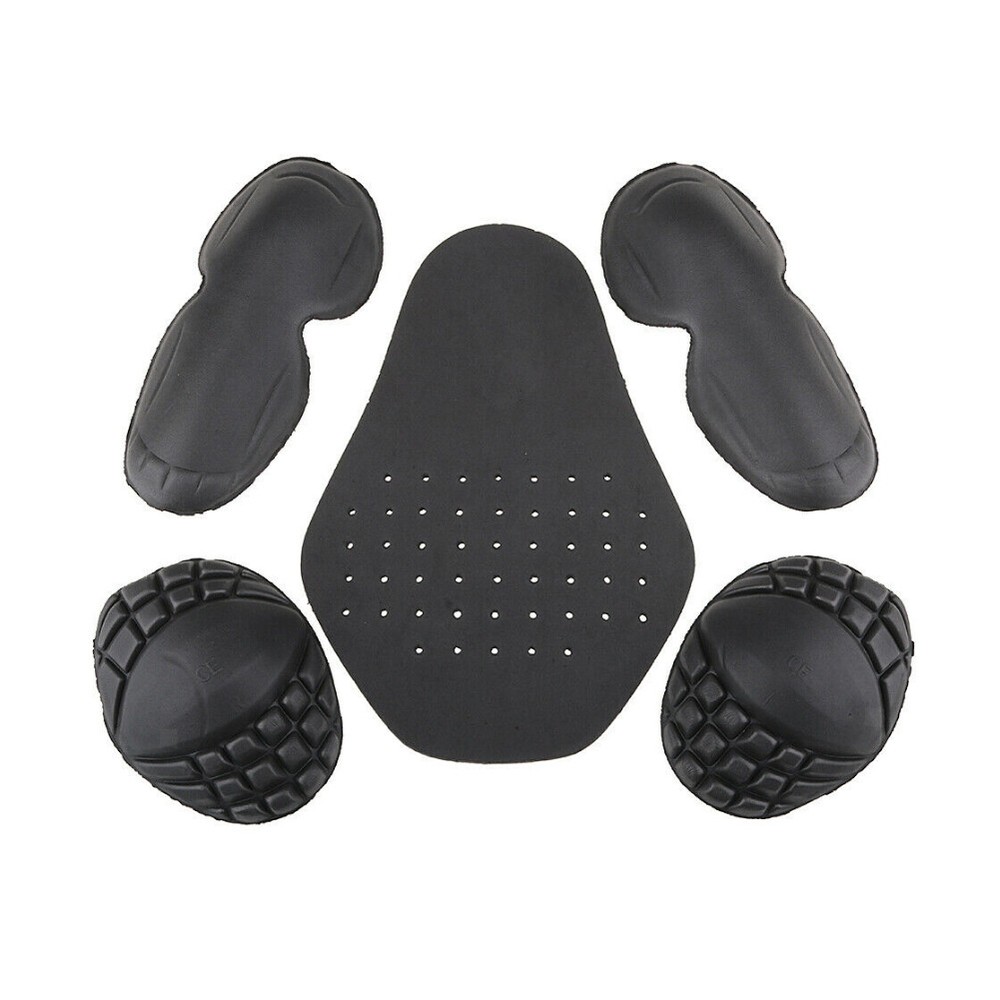 Motorcycle Jacket Lining Protectors Pad Shoulder Elbow Back Armor Black 5PCS