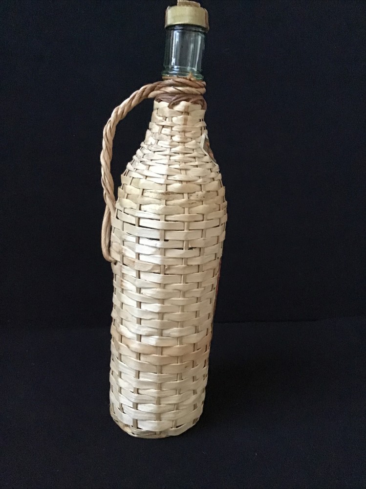 Vintage VIEJO ALTRUAN Wicker Wrapped Calidad Extra Empty Bottle