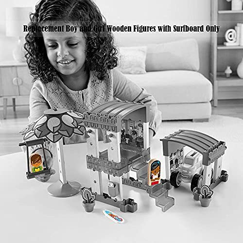 Replacement Two Wooden Figures & Surfboard for Wonder Makers Design System Set