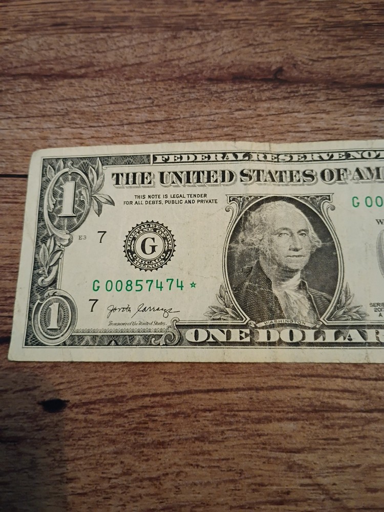 2017 Star Note $1 G00857474*