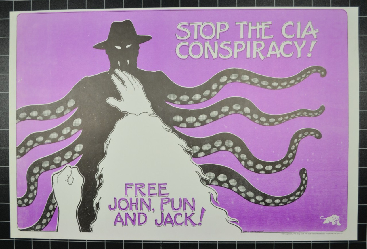 WHITE PANTHER PARTY - GARY GRIMSHAW - STOP THE CIA CONSPIRACY! - FREE JOHN, PUN