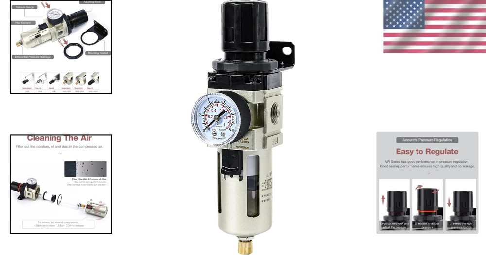 Compressed Air Filter Regulator AW3000-N03A Semi-Auto Drain