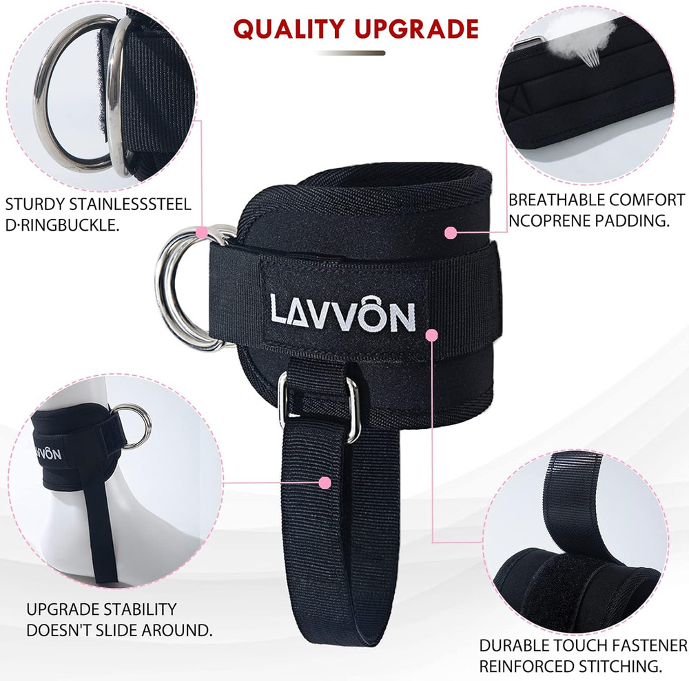 Ankle Straps for Cable Machines Kickbacks - Adjustable Comfort Ankle Cable Attac