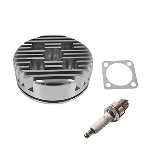 80cc CNC Cylinder Head & Spark Plug for 66cc/80cc Engine - Silver