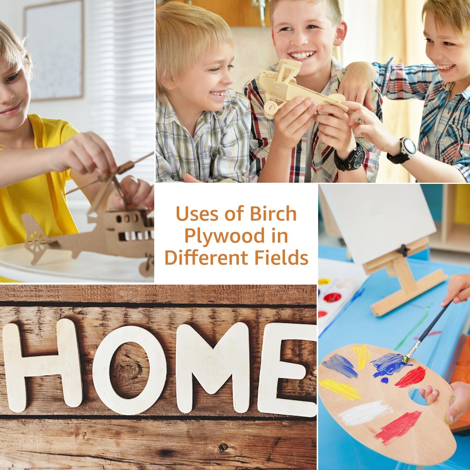 10Pcs 16 x 12 x 1/8 Inch Baltic Birch Plywood Sheets 3mm Unfinished Brown