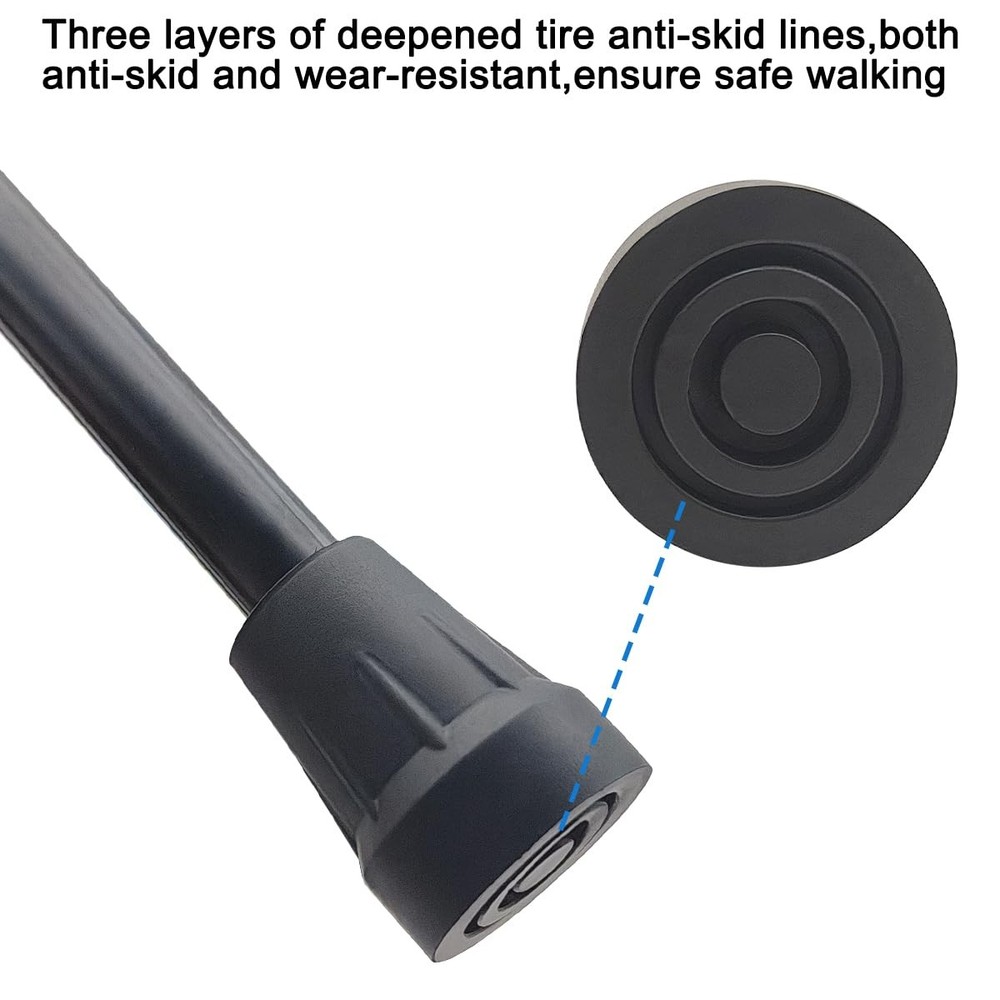 4 Pack Replacement Cane Tips, Rubber Tips for Canes, 4, 4 Black-a