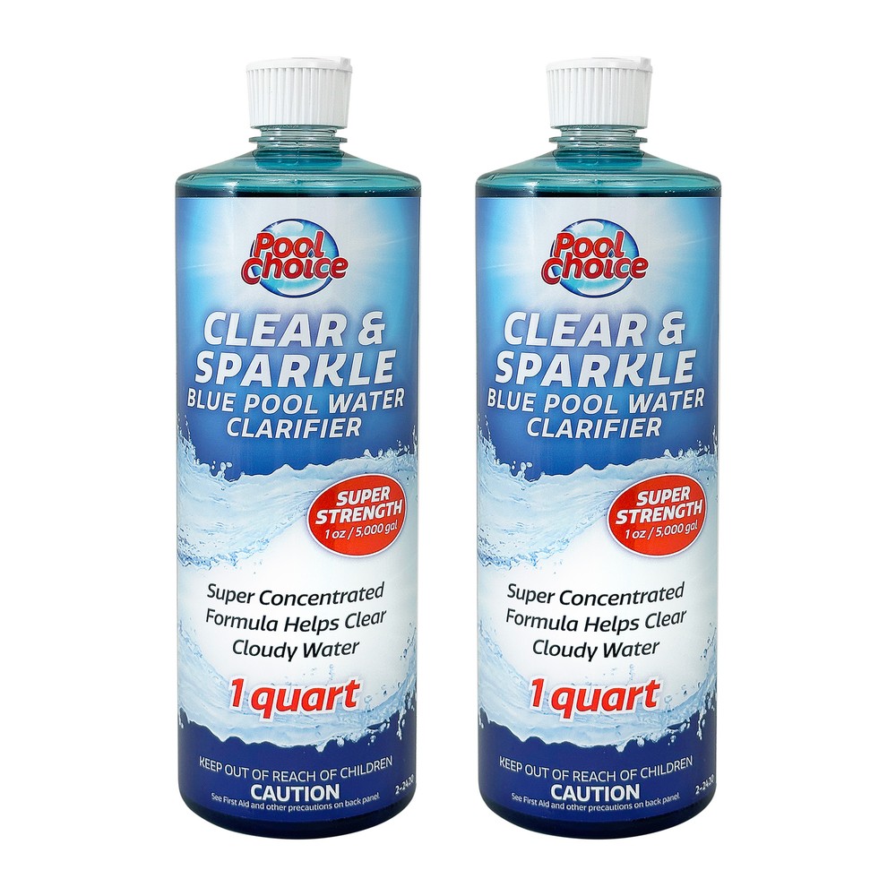 Pool Choice Clear and Sparkle Blue Pool Water Clarifier, 1-Quart, 2-Pack