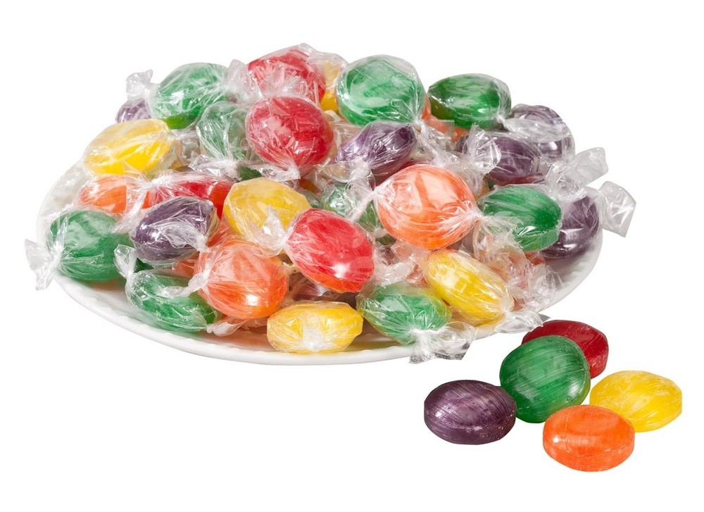 Assorted Fruit Flavored Buttons Discs Bulk Nostalgia Retro Hard Candy (2 Pounds)