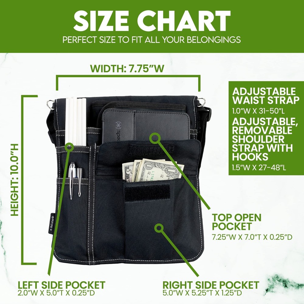 Waitress Apron with 5 Pockets - Black Server Apron with Adjustable/Removable ...