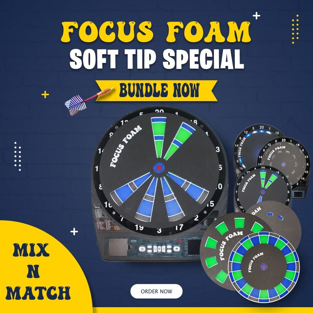 Focus Foam Soft Tip Dartboard Training Pads FULL SET 15.5"
