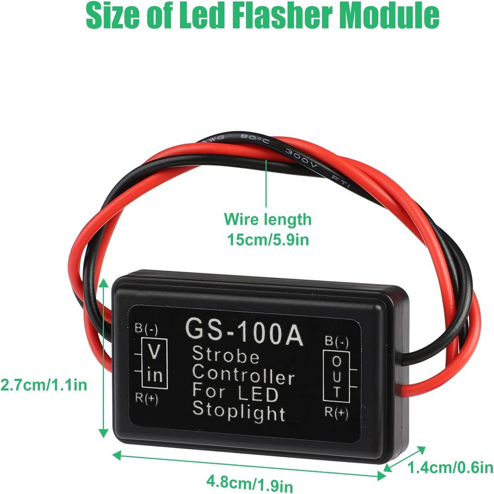 2x Flash Strobe Controller Flasher Module for LED Brake Light Tail Stop Light