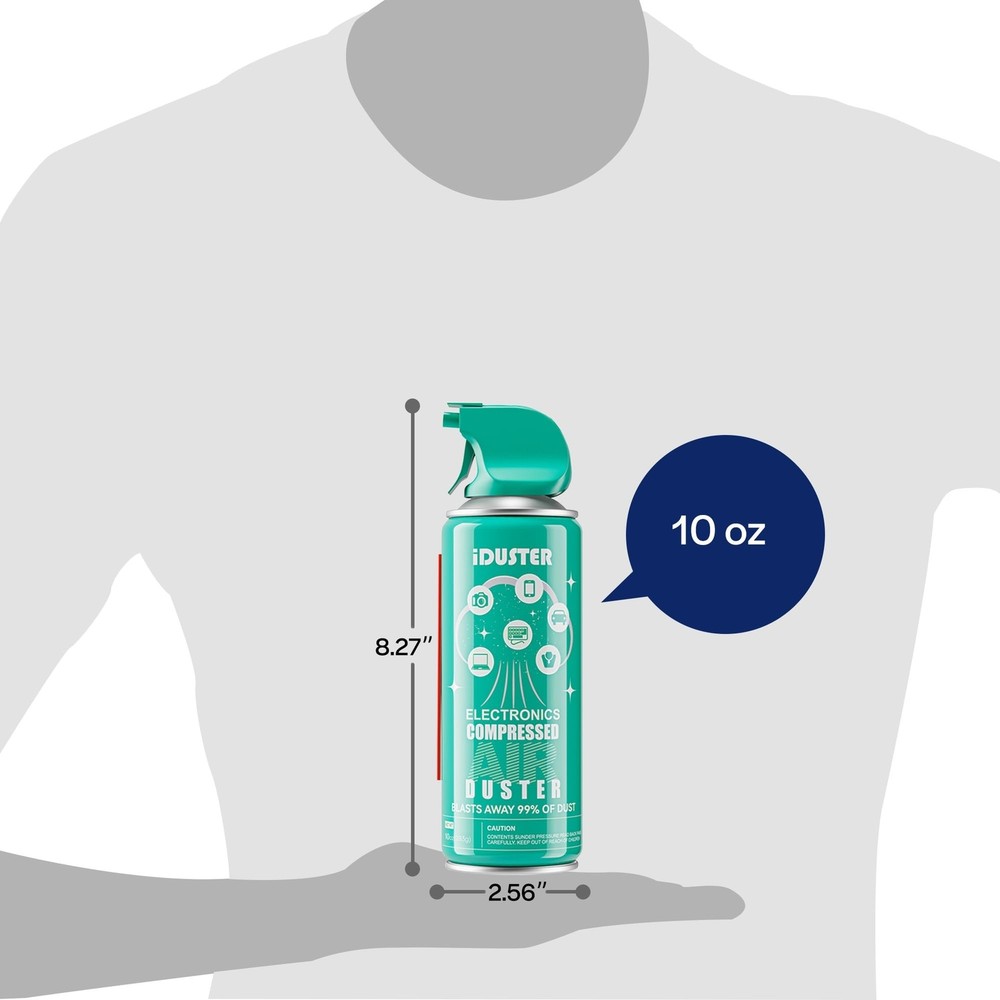 Compressed Air Duster Can for Electronics - 10oz Disposable Keyboard Cleaner ...