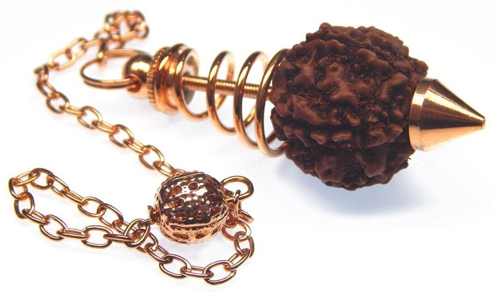 2 Copper Dowsing Pendulums, Vortex and RUDRAKSHA Seed Dowsing PENDULUMS