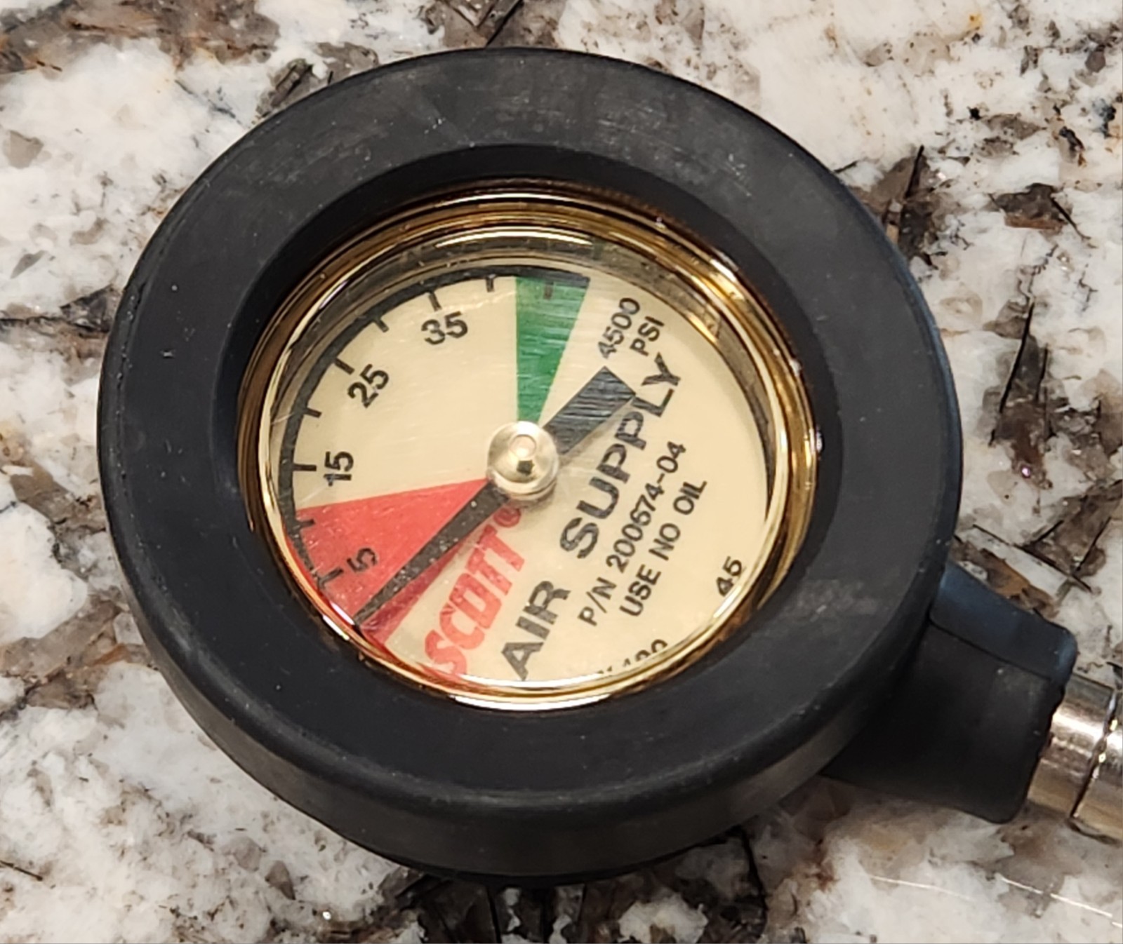 New Old Stock Scott 4500 Pressure gauge w/ 24" Line Assembly PN 804851-01 SCBA